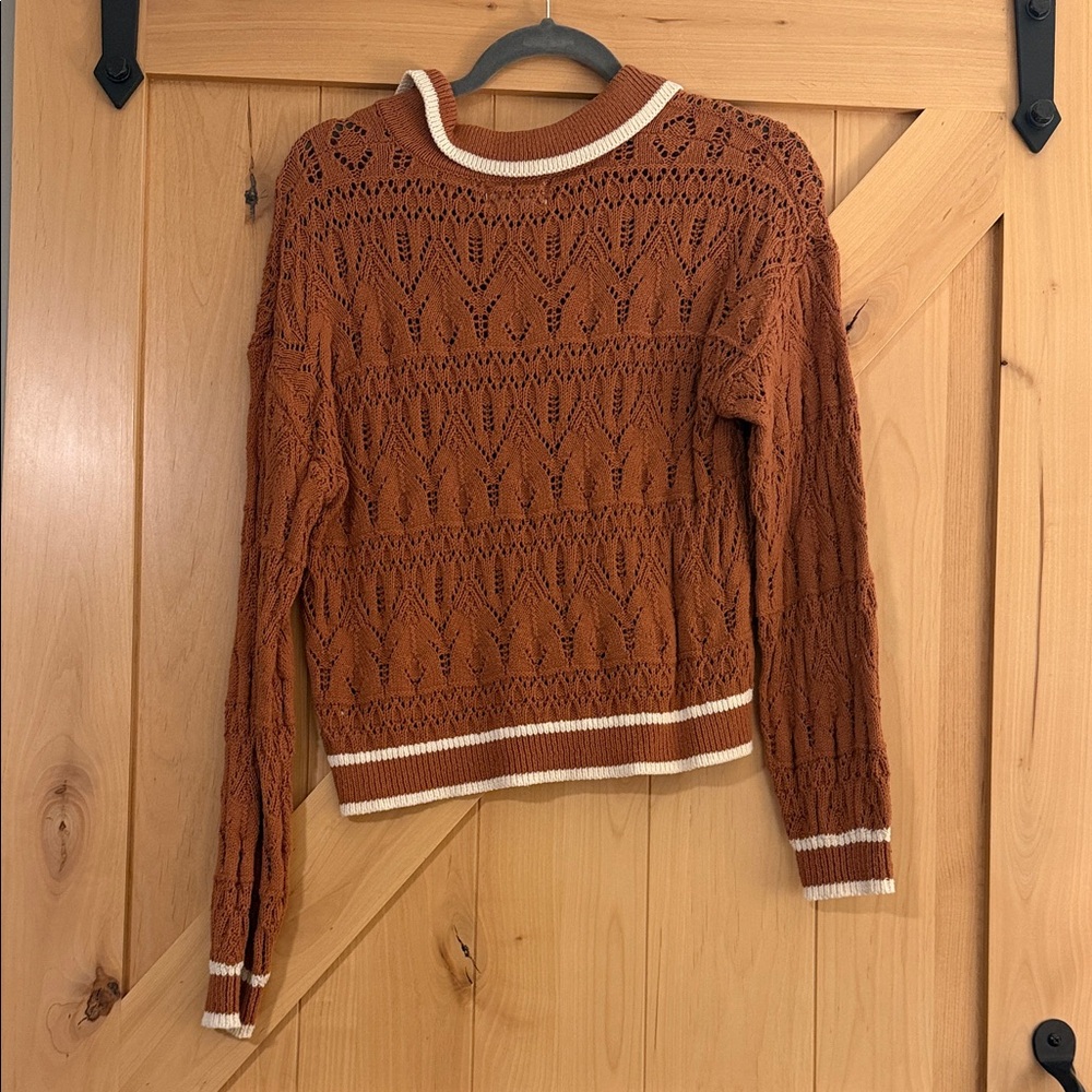 Universal Thread Rust Sweater with Cream Trim- NW… - image 3